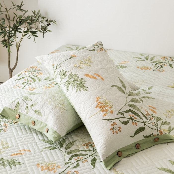 91家纺网 家纺一手货源 找家纺 优乐家纺 2023新款夹棉绗缝套件及单品系列-单枕套 沁香