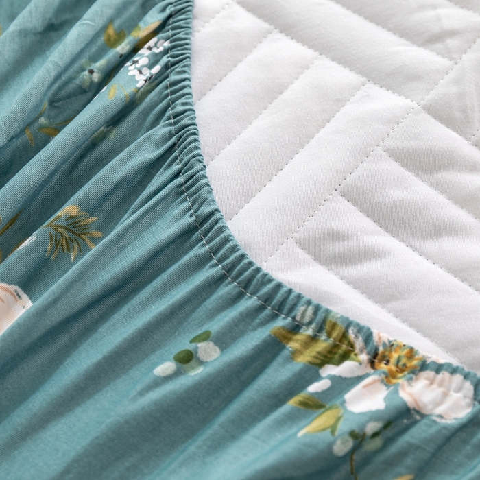 91家纺网 家纺一手货源 找家纺 优乐家纺 2023新款夹棉绗缝套件及单品系列-单床笠 仙草