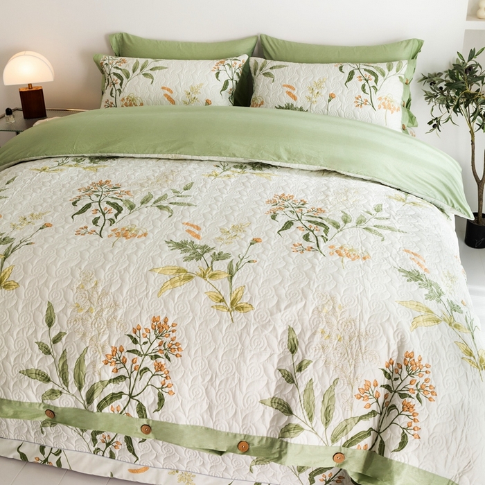 91家纺网 家纺一手货源 找家纺 优乐家纺 2023新款夹棉绗缝套件及单品系列-四件套  沁香