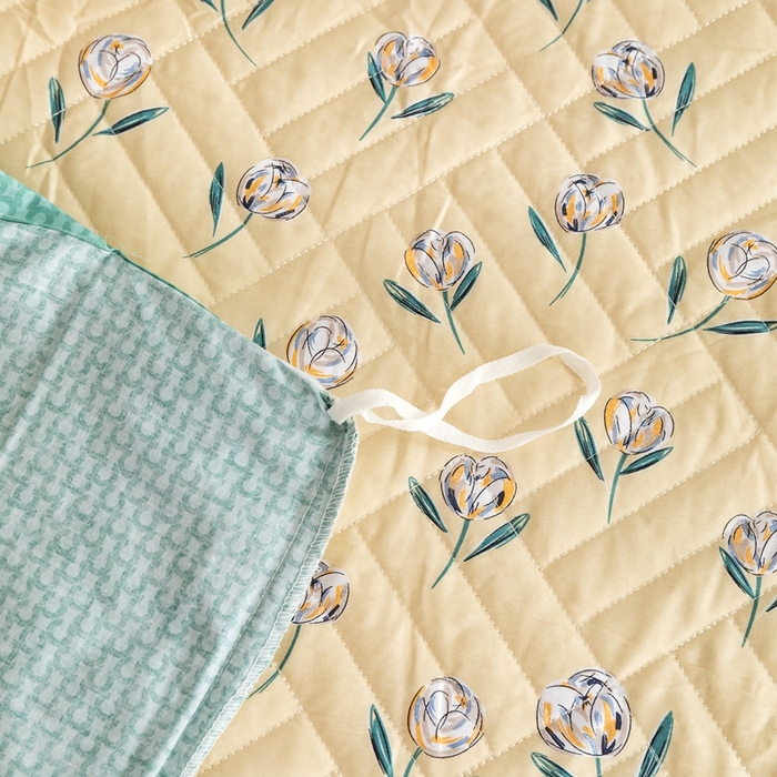 91家纺网 家纺一手货源 找家纺 优乐家纺 2023新款夹棉绗缝套件及单品系列-单被套 清风摇曳