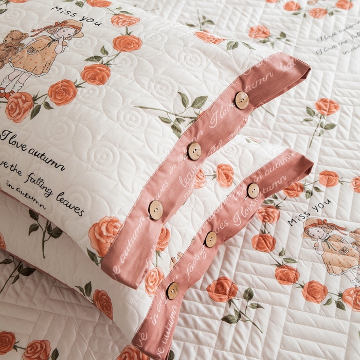 91家纺网 家纺一手货源 找家纺 优乐家纺 2023新款夹棉绗缝套件及单品系列-单枕套 一世情缘