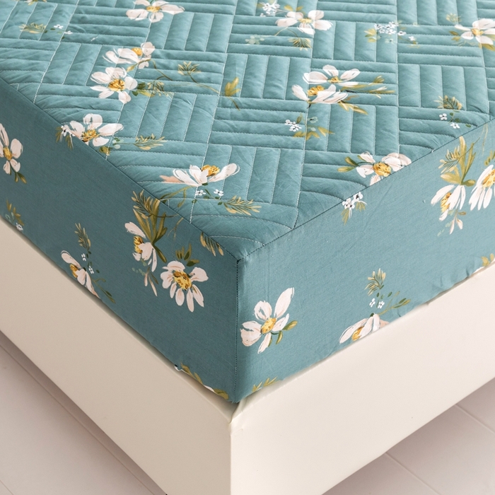 91家纺网 家纺一手货源 找家纺 优乐家纺 2023新款夹棉绗缝套件及单品系列-单床笠 仙草