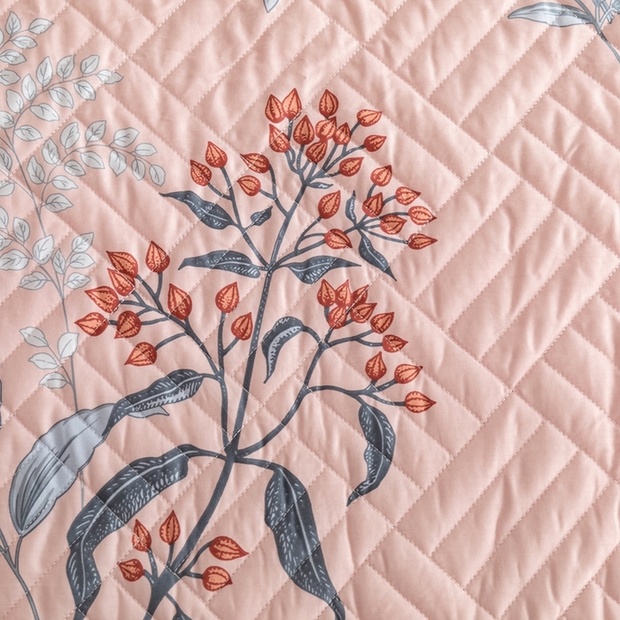 91家纺网 家纺一手货源 找家纺 优乐家纺 2023新款夹棉绗缝套件及单品系列-单床笠 晗蕊初开-粉