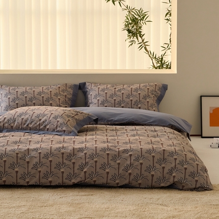 8小时家纺 2023新款磨毛数码印花四件套 椰林