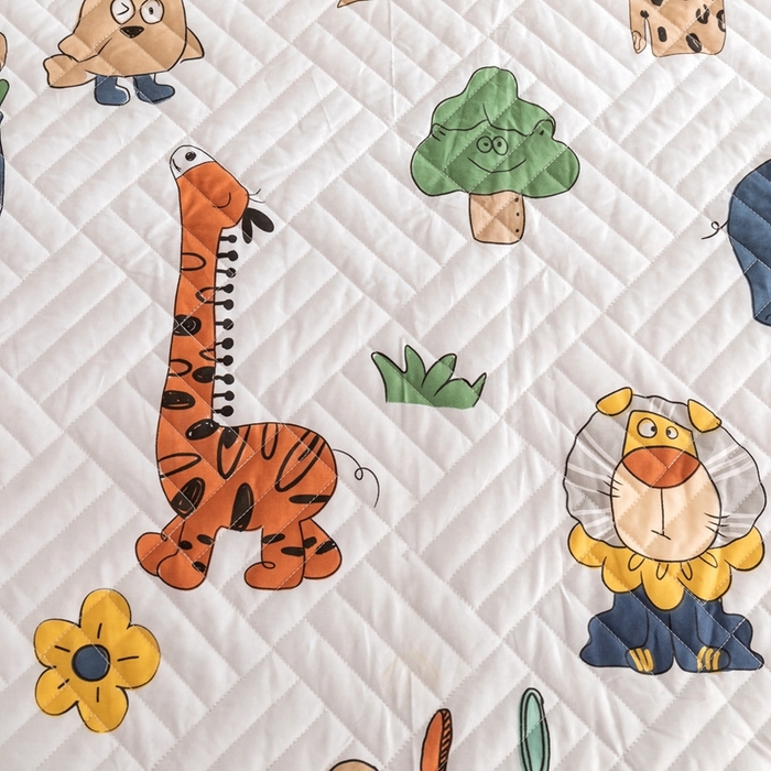 91家纺网 家纺一手货源 找家纺 优乐家纺 2023新款夹棉绗缝套件及单品系列-单床笠 狂欢乐园