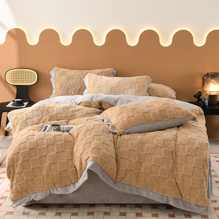 91家纺网 家纺一手货源 找家纺 （总）澳梵家居 2023新款轻奢款宽边塔芙绒四件套