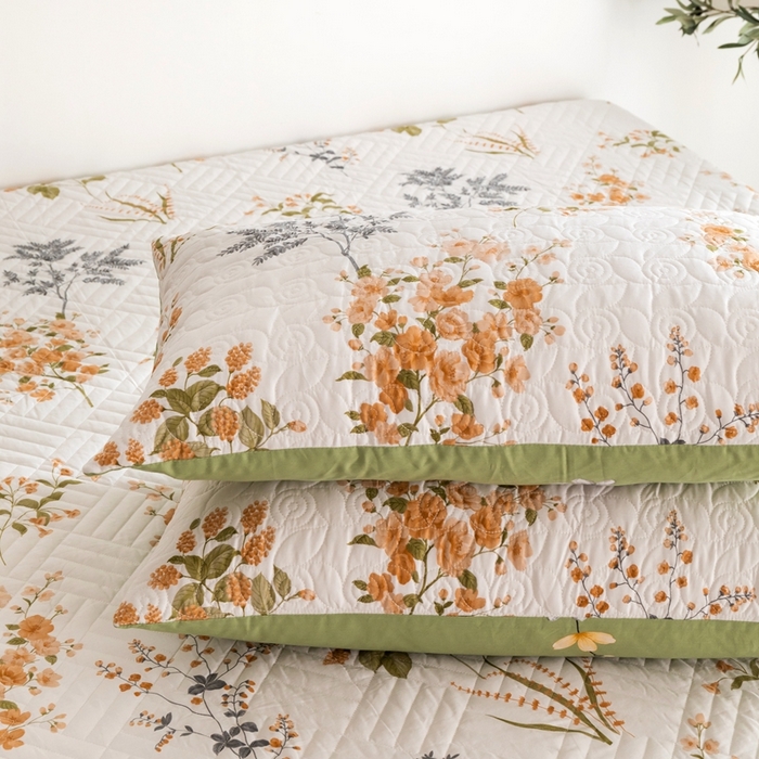 91家纺网 家纺一手货源 找家纺 优乐家纺 2023新款夹棉绗缝套件及单品系列-单枕套 如梦花季