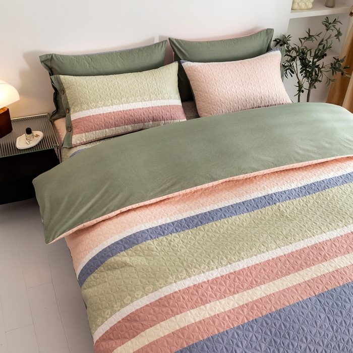 91家纺网 家纺一手货源 找家纺 优乐家纺 2023新款夹棉绗缝套件及单品系列-四件套  莫卡