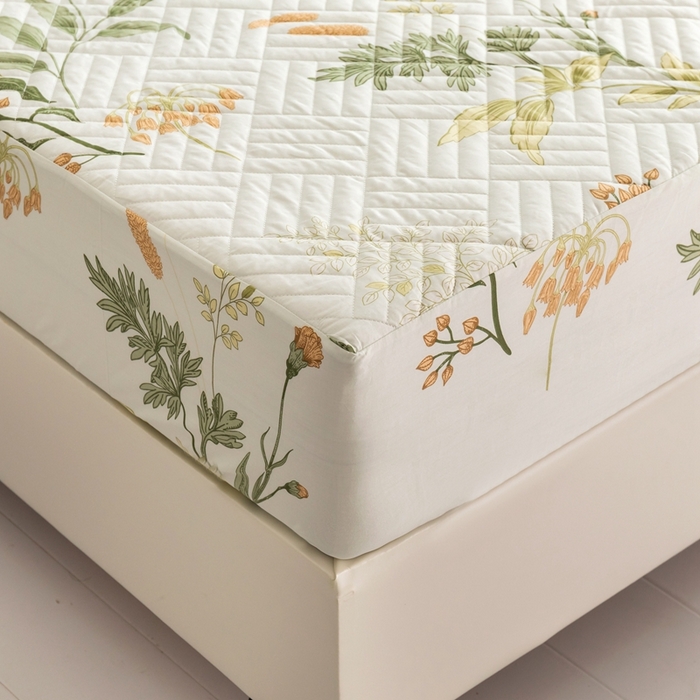 91家纺网 家纺一手货源 找家纺 优乐家纺 2023新款夹棉绗缝套件及单品系列-单床笠 沁香