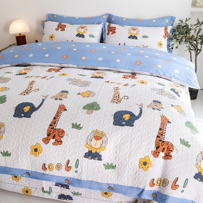 91家纺网 家纺一手货源 找家纺 优乐家纺 2023新款夹棉绗缝套件及单品系列-四件套  狂欢乐园