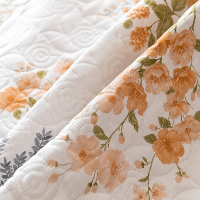 91家纺网 家纺一手货源 找家纺 优乐家纺 2023新款夹棉绗缝套件及单品系列-单床盖 如梦花季