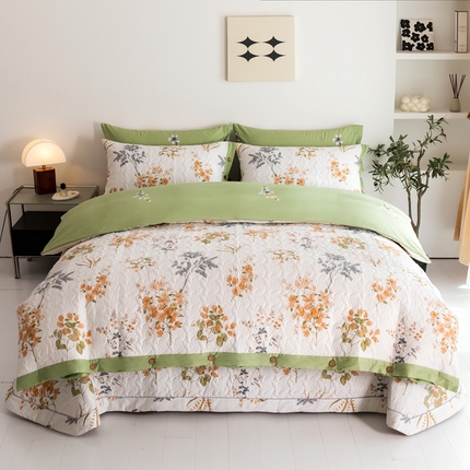 优乐家纺 2023新款夹棉绗缝套件及单品系列-四件套  如梦花季