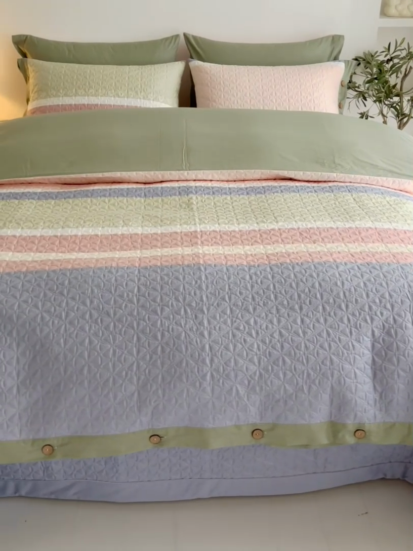 91家纺网 家纺一手货源 找家纺 优乐家纺 2023新款夹棉绗缝套件及单品系列-四件套  莫卡