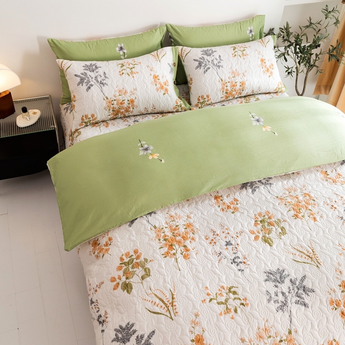 91家纺网 家纺一手货源 找家纺 优乐家纺 2023新款夹棉绗缝套件及单品系列-四件套  如梦花季