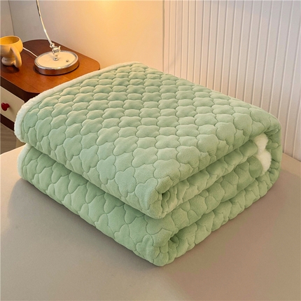 喜居 2023新款素色纯色牛奶绒床褥子床垫床褥垫 果绿
