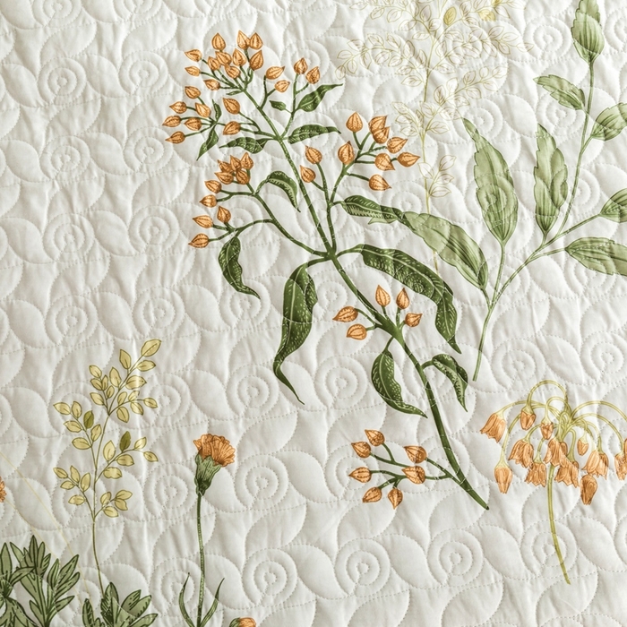 91家纺网 家纺一手货源 找家纺 优乐家纺 2023新款夹棉绗缝套件及单品系列-单床盖 沁香