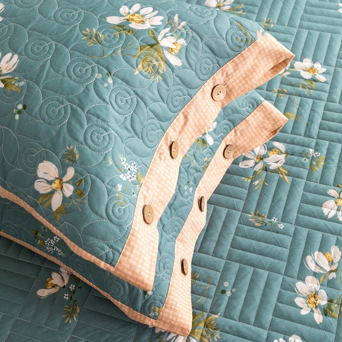 91家纺网 家纺一手货源 找家纺 优乐家纺 2023新款夹棉绗缝套件及单品系列-单枕套 仙草