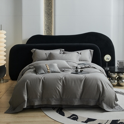 91家纺网 家纺一手货源 找家纺 时亿家居 2023新款天丝棉磨毛四件套-伊甸园 伊甸园 绅士灰