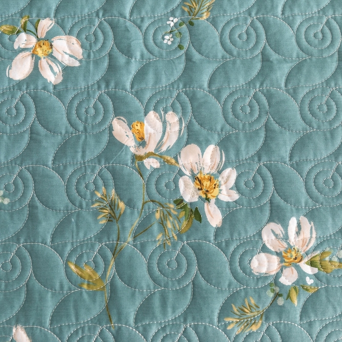 91家纺网 家纺一手货源 找家纺 优乐家纺 2023新款夹棉绗缝套件及单品系列-单床盖 仙草