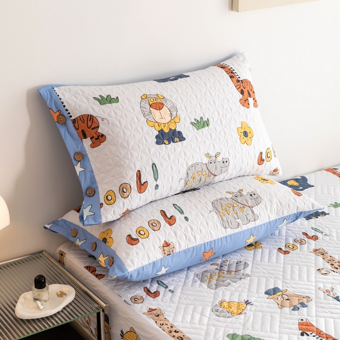 91家纺网 家纺一手货源 找家纺 优乐家纺 2023新款夹棉绗缝套件及单品系列-单枕套 狂欢乐园