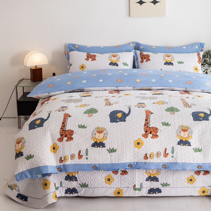 91家纺网 家纺一手货源 找家纺 优乐家纺 2023新款夹棉绗缝套件及单品系列-单被套 狂欢乐园