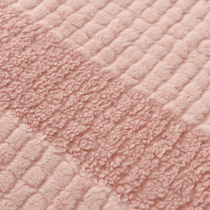 91家纺网 家纺一手货源 找家纺 2023新款无印风兔绒泰迪绒拼接款四件套 静逸-豆沙