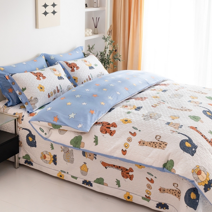 91家纺网 家纺一手货源 找家纺 优乐家纺 2023新款夹棉绗缝套件及单品系列-单被套 狂欢乐园