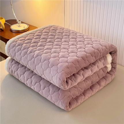 喜居 2023新款素色纯色牛奶绒床褥子床垫床褥垫 优雅紫