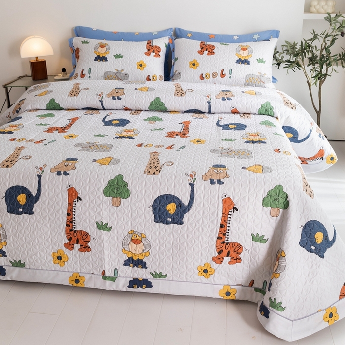 91家纺网 家纺一手货源 找家纺 优乐家纺 2023新款夹棉绗缝套件及单品系列-单床盖 狂欢乐园