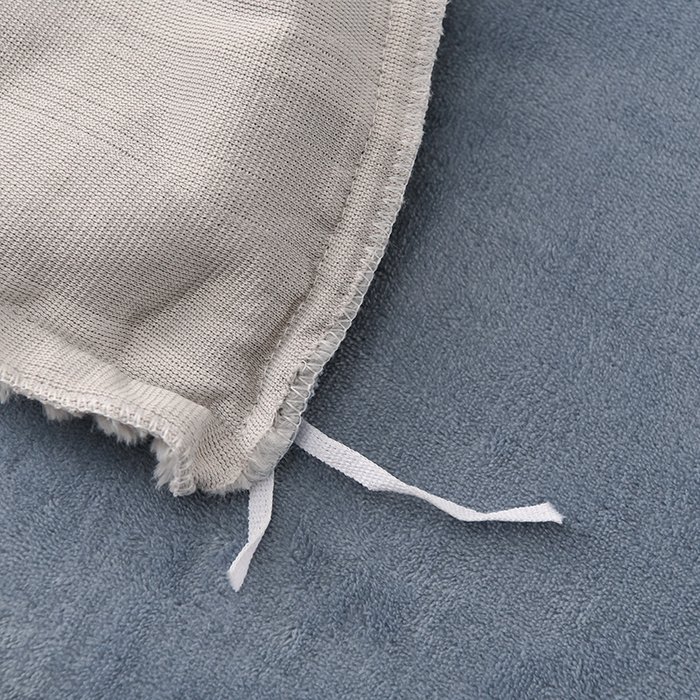 91家纺网 家纺一手货源 找家纺 2023新款无印风兔绒泰迪绒拼接款四件套 静逸-灰色