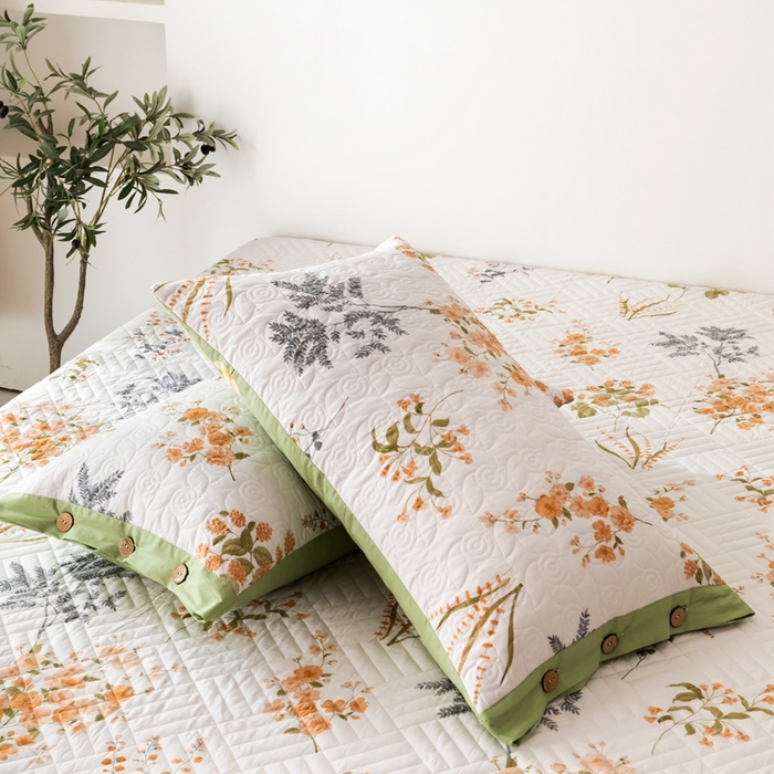 91家纺网 家纺一手货源 找家纺 优乐家纺 2023新款夹棉绗缝套件及单品系列-单枕套 如梦花季