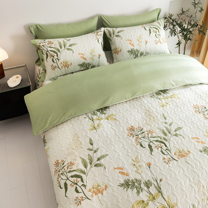 91家纺网 家纺一手货源 找家纺 优乐家纺 2023新款夹棉绗缝套件及单品系列-四件套  沁香