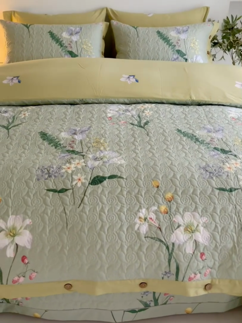 91家纺网 家纺一手货源 找家纺 优乐家纺 2023新款夹棉绗缝套件及单品系列-四件套  沁香