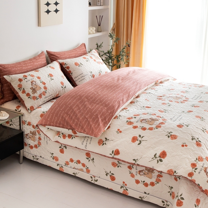 91家纺网 家纺一手货源 找家纺 优乐家纺 2023新款夹棉绗缝套件及单品系列-四件套  一世情缘