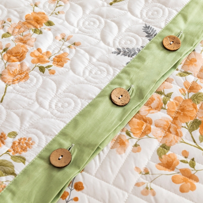 91家纺网 家纺一手货源 找家纺 优乐家纺 2023新款夹棉绗缝套件及单品系列-单被套 如梦花季