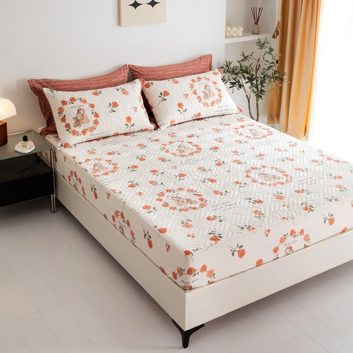 91家纺网 家纺一手货源 找家纺 优乐家纺 2023新款夹棉绗缝套件及单品系列-单床笠 一世情缘