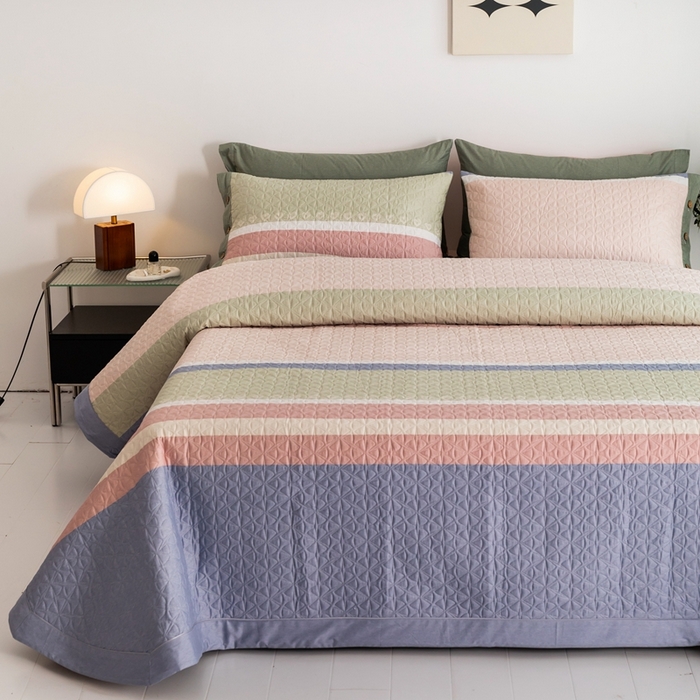 91家纺网 家纺一手货源 找家纺 优乐家纺 2023新款夹棉绗缝套件及单品系列-单床盖 莫卡