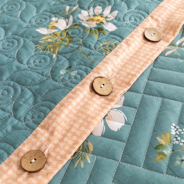 91家纺网 家纺一手货源 找家纺 优乐家纺 2023新款夹棉绗缝套件及单品系列-单被套 仙草