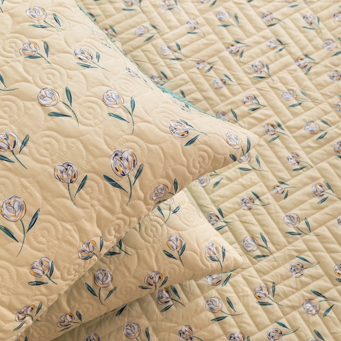 91家纺网 家纺一手货源 找家纺 优乐家纺 2023新款夹棉绗缝套件及单品系列-单枕套 清风摇曳