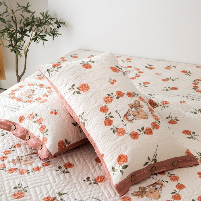 91家纺网 家纺一手货源 找家纺 优乐家纺 2023新款夹棉绗缝套件及单品系列-单枕套 一世情缘