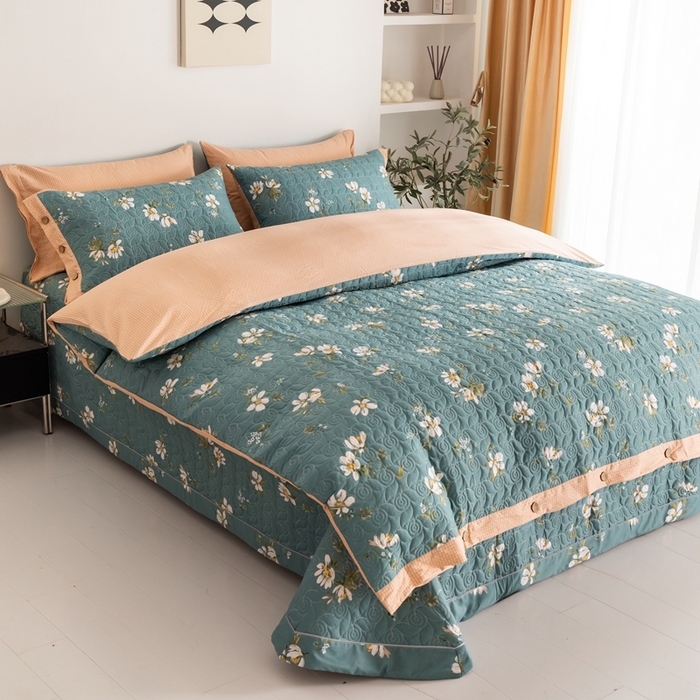 91家纺网 家纺一手货源 找家纺 优乐家纺 2023新款夹棉绗缝套件及单品系列-单被套 仙草