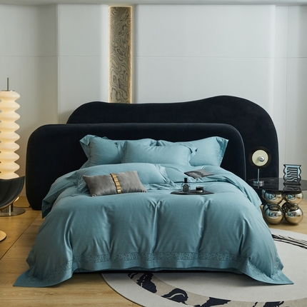 91家纺网 家纺一手货源 找家纺 时亿家居 2023新款天丝棉磨毛四件套-伊甸园 玫伊甸园 迷雾绿