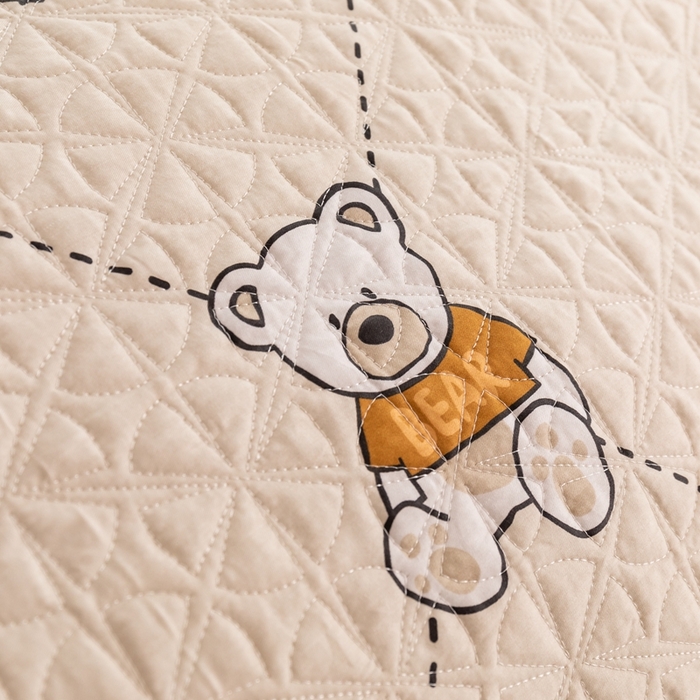 91家纺网 家纺一手货源 找家纺 优乐家纺 2023新款夹棉绗缝套件及单品系列-单被套 奇妙熊