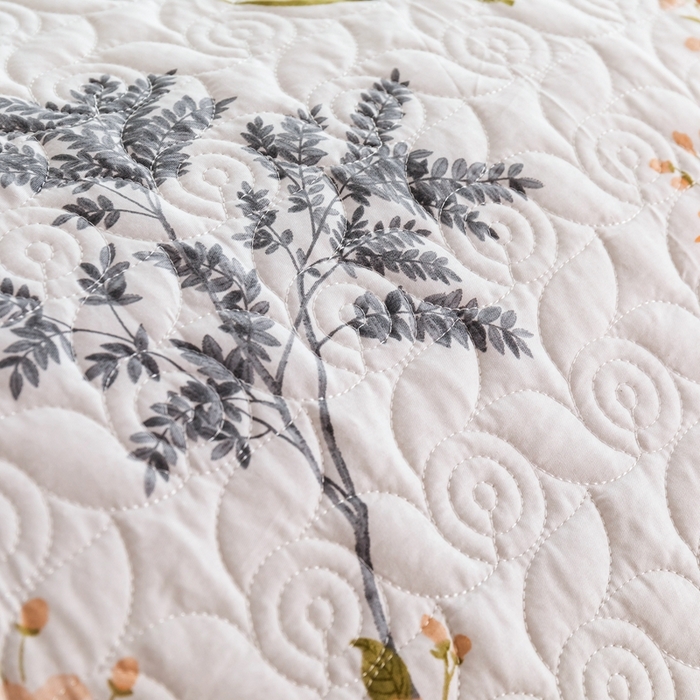 91家纺网 家纺一手货源 找家纺 优乐家纺 2023新款夹棉绗缝套件及单品系列-单被套 如梦花季