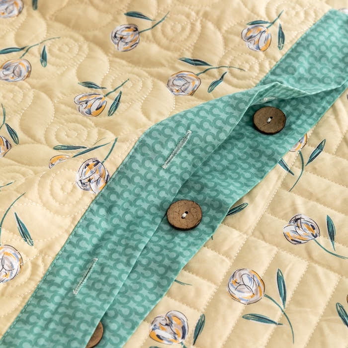 91家纺网 家纺一手货源 找家纺 优乐家纺 2023新款夹棉绗缝套件及单品系列-单枕套 清风摇曳