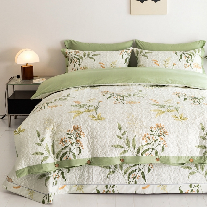 91家纺网 家纺一手货源 找家纺 优乐家纺 2023新款夹棉绗缝套件及单品系列-单被套 沁香