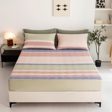 优乐家纺 2023新款夹棉绗缝套件及单品系列-单床笠 莫卡