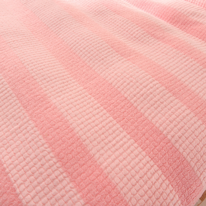 91家纺网 家纺一手货源 找家纺 2023新款无印风兔绒泰迪绒拼接款四件套 静逸-粉玉