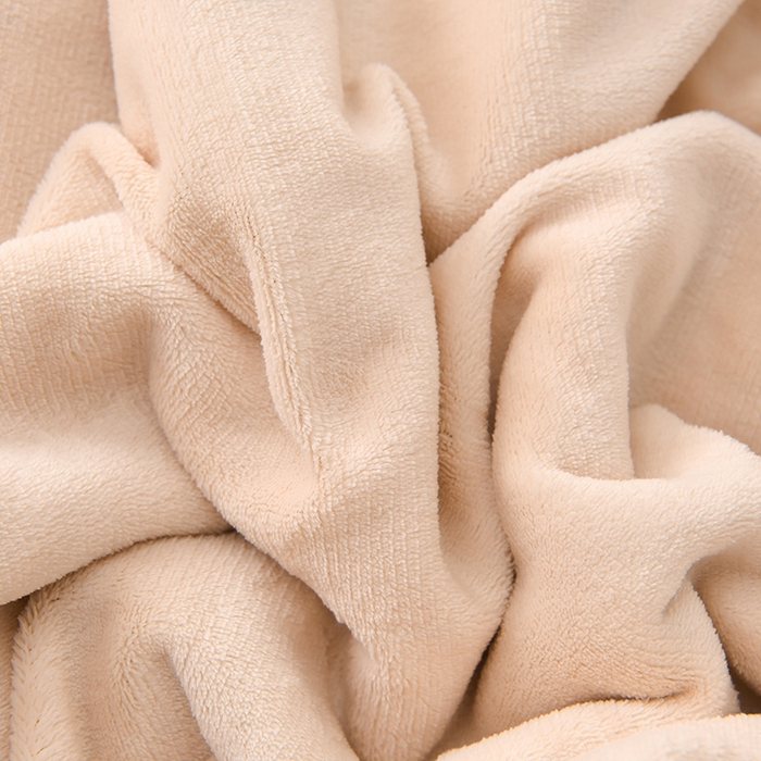 91家纺网 家纺一手货源 找家纺 2023新款无印风兔绒泰迪绒拼接款四件套 静逸-卡其