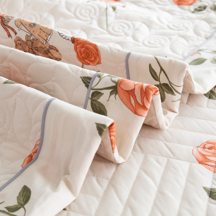 91家纺网 家纺一手货源 找家纺 优乐家纺 2023新款夹棉绗缝套件及单品系列-单床盖 一世情缘